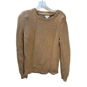 J.Crew Womens Tan Cotton Knit Crewneck Sweater XS‎
